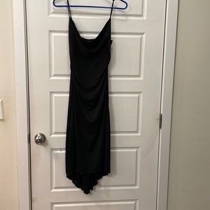 Simple elegant black spaghetti strap dress